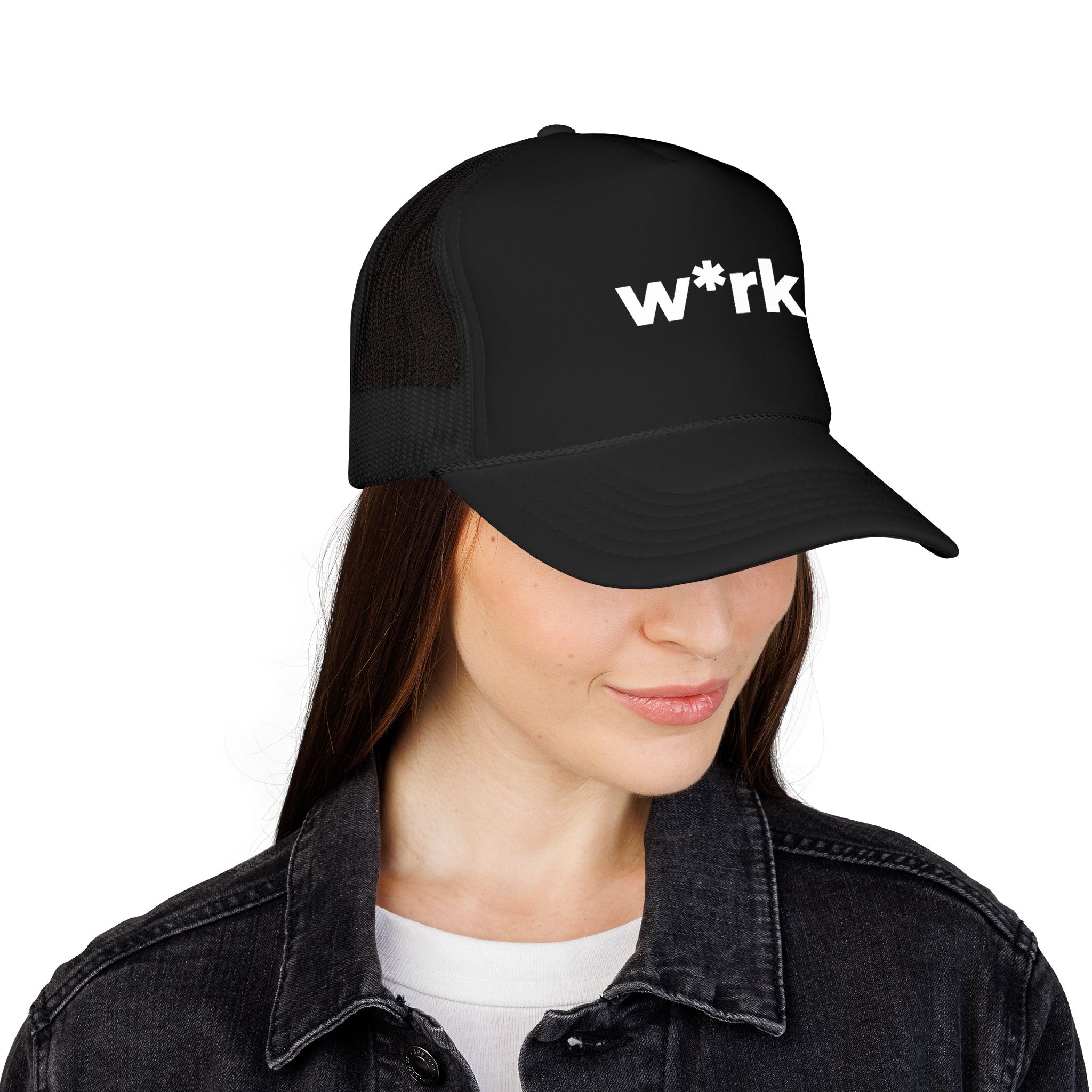 'w*rk' Censored Trucker Hat — Foam Mesh Cap
